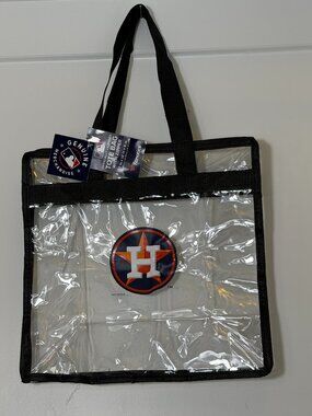 NWT Fanatics MLB Houston Astros Clear Tote Bag with Zipper Stadium Bag